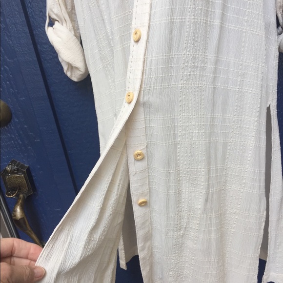 Free People Ivory Button Down Maxi Shirt - Picture 6 of 11
